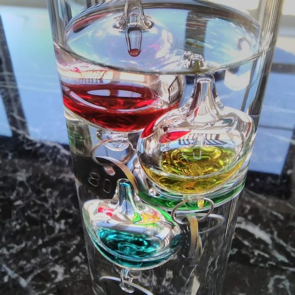 Art Vintage Galileo Thermometer Floating Glass Balls Temperature